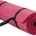 Gaiam Essentials 2/5" Thick (10mm) Yoga & Pilates, Fitness & Exercise Mat with Easy-Cinch Carrier Strap Cusion Support For Fitness and Gym Workouts