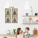 Boat Wades Vintage Christmas Tree Unframed Wall Art Prints,Vintage Botanical Fir Christmas Posters & Prints For Living Room Home Dorm Decor,Farmhouse Holiday Wall Art Prints 8x10 Set Of 4