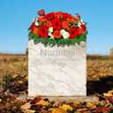 Artificial Cemetery Flowers for Grave Vase - Headstone Flower Saddle - Sympathy Flower of Vibrant Rose Sunflower Daisy Berry, Colorfast and Easy Fit