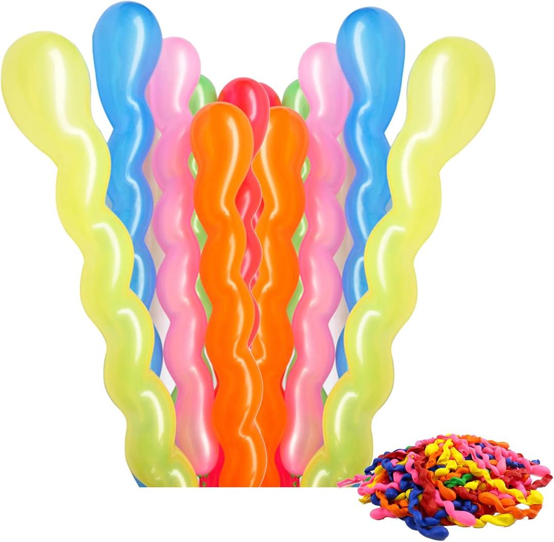 100 Pcs Latex Spiral Balloons for Assorted Boys Girls Birthday Party Balloons