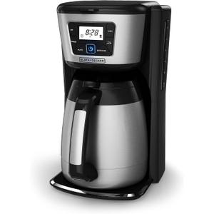 BLACK+DECKER 12-Cup Thermal Coffee Maker, Keep Coffee Hot with Insulated Stainless Steel Carafe, Digital Controls, Easy to Clean.