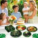 96 Pcs Gorilla Birthday Party Decorations Safari Jungle Animal Plates and Napkins Disposable Black Gorilla Theme Tableware Set for Boys Monkey Ape Birthday Baby Shower Party Supplies Serves 24