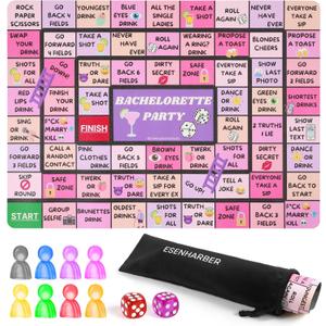 Drinking Board Game, Drink Up Board Game, Fun for Girls' Night Out, Party Drinking, and Bachelorette Parties 2-8 Players, Age 21+, Interactive Drinking Games (Purple)