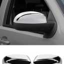 Rearview Mirror Half Caps Covers Compatible with 2007-2014 Chevy Silverado GMC Sierra Avalanche Tahoe Suburban Yukon Escalade ESV Left Right Side View Upper Mirror Cover Caps, Chrome
