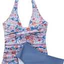SUUKSESS Women Sexy Halter Tankini Bathing Suits Slimming Tummy Control High Waisted Swimsuits 2 Piece (XL)