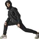 Zipper Sauna Suit with Hood - Ultimate Sweat Suit for WeightLose, Men's Sauna Suit | Intense Workout Gear for Men (X-Large, Black Jacket&pants)