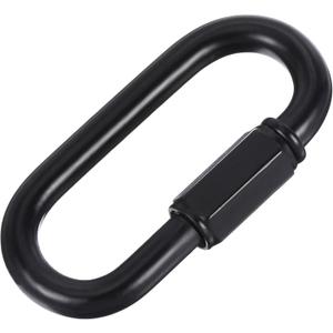 MECCANIXITY Chain Connector, 6mm Thick Quick Link Screw Lock Oval Clips for Chandelier Pendant Lights Black Pack of 4