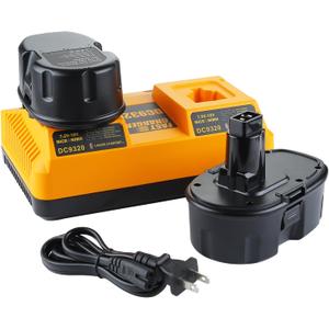 2Pack 4.5 Ah 18V Battery Replacement for Dewalt DC9096 DC9099 DC9098 DW9095 DW9096, and Dual Charger DC9320 Compatible with Dewalt 18 Volt XRP Battery Charger