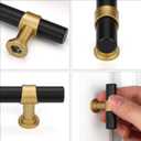 Goldenwarm 10 Pack Black and Gold Cabinet Pulls 6-1/4 Inch Kitchen Cabinet Handles Black Drawer Pulls for Dresser Bathroom Modern Hardware,Zinc Alloy Base