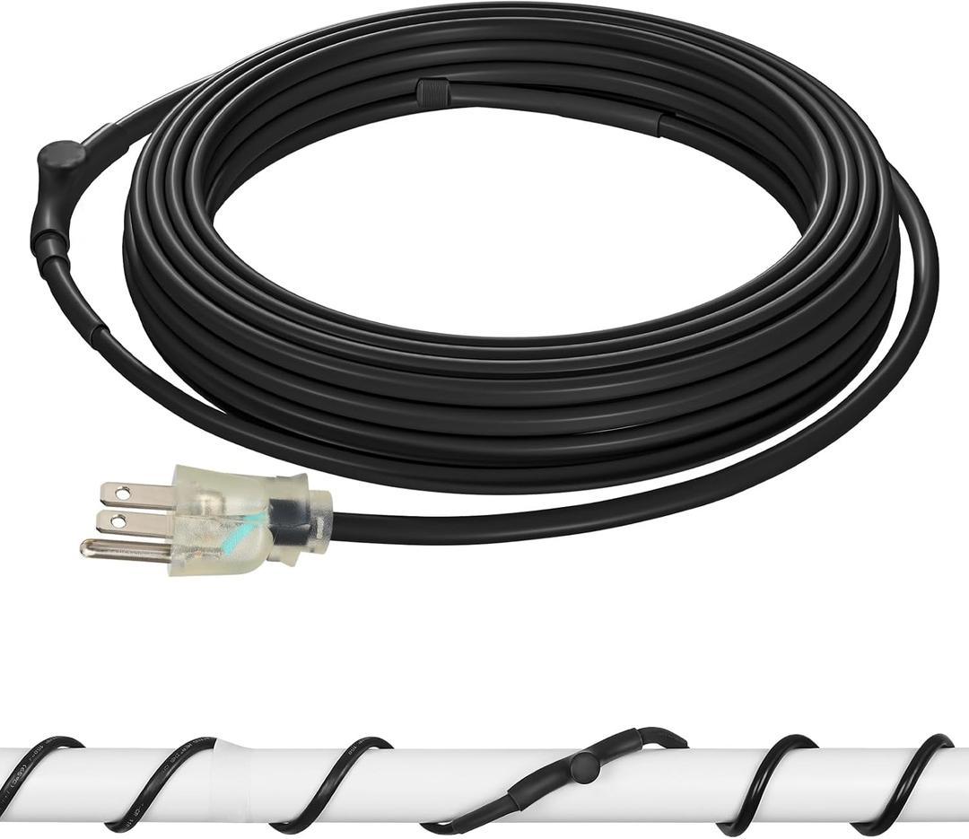 DEWENWILS 18FT Heat Tape for Water Pipes, 120V Heat Tape for Pipes at -40F, Pipe Heat Tape with Thermostat, Pipe Heat Tape, CSA/ETL Listed