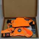 PoyPet No Pull Dog Harness, No Choke Reflective Dog Vest, Adjustable Pet Harnesses with Easy Control Padded Handle for Small Medium Large Dogs(Orange Matching Trim,S)