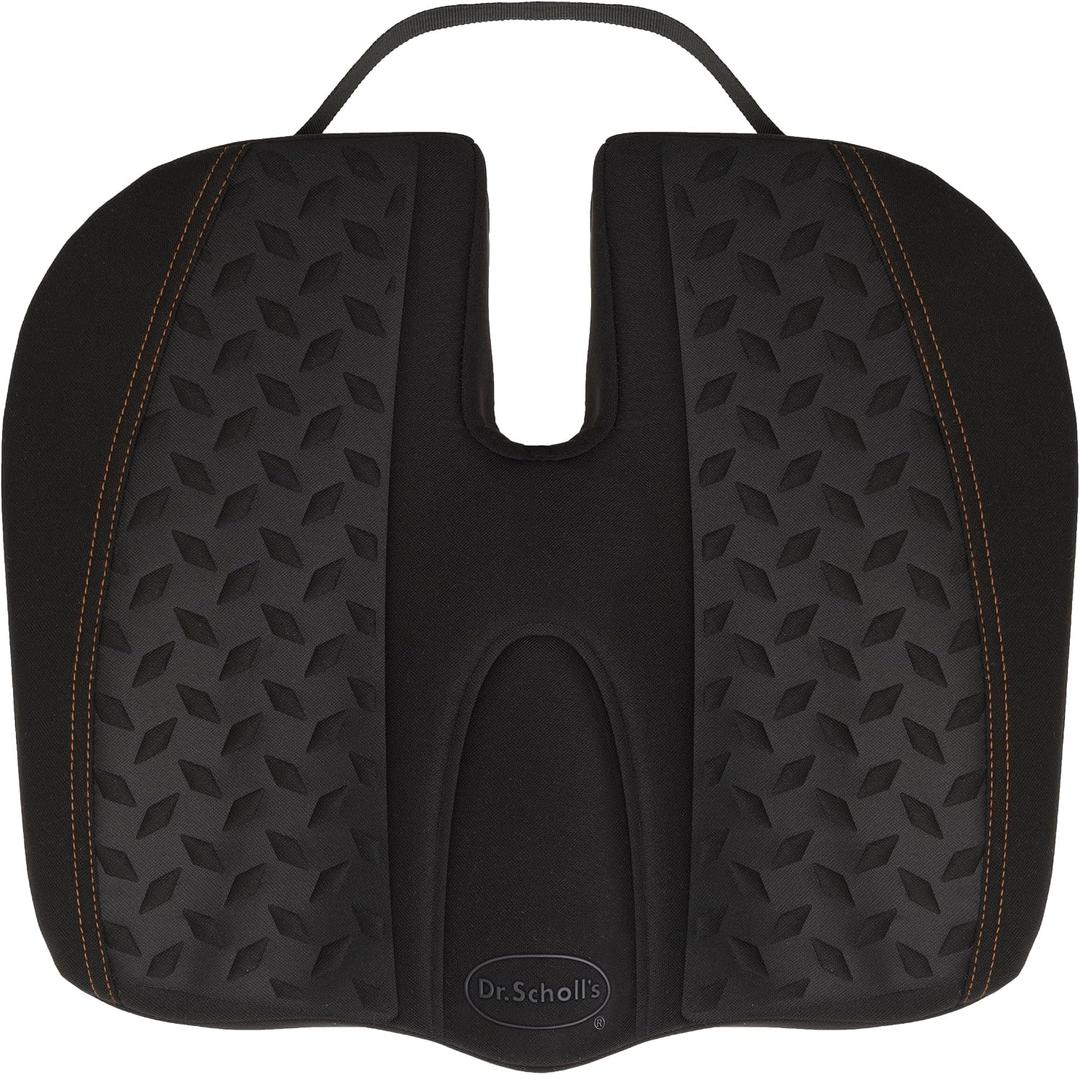 Dr. Scholl’s Max Support Copper-Infused Posterior Seat Cushion for Car, Truck, SUV — Black