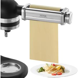 VEVOR Patsa Roller Attchemnt for KitchenAid Stand Mixer, Stainless Steel Pasta Maker Attachment, Pasta Maker Machine Accessory with 8 Adjustable Thickness Knob, KitchenAid Pasta Attachment by VEVOR (1 SET)
