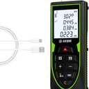 Green Laser Distance Meter 393.7ft  USB Rechargeable Digital Laser Measure with Angle Sensor, Backlit LCD, Area/Volume/Pythagorean, 3mm Accuracy, Electronic Measuring Tool for Construction & DIY