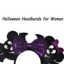 2 x Halloween Halloween Mouse Ear Headbands for Adults, Sequin Vampire Costume Hairbands Cute Hair Accessories for Women Girls (Black)