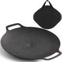 Korean Grill Pan with Nonstick 6-Layer Coating, 13" Round BBQ Griddle with Bag, Compatible for Induction, Gas Stove, Electric Cooktop, Indoor or Outdoor Grilling