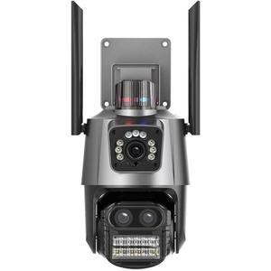 4K Outdoor Wireless Security Camera, 9Mpx, 8X Zoom, Two-Way Audio, Motion Detection, Siren Light, Alexa Compatible (Black)