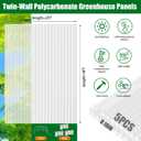 GGNEBAI Polycarbonate Greenhouse Panels 6 Pack 4' x 2' x 0.16" Twin-Wall UV-Protected All Weather Plastic Roof Panel Clear Replacement Sheets for Garden Fences, Furniture DIY,Outdoor Roofing