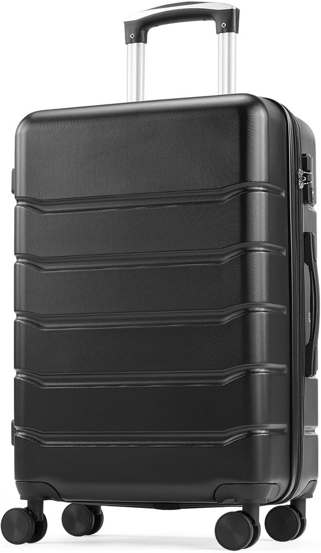 OLIXIS 28 Inch Luggage, Hardside Checked Suitcase with Spinner Wheels, Lightweight ABS Hard Shell Travel Luggage, TSA Approved Lock, Expandable Large Suitcase for Business & TravelBlack