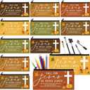 12 Pcs Fall Christian Gifts for Women Religious Pencil Pouch Bible Verse Pencil Case Religious Canvas Cosmetic Bags Scripture Makeup Bags for Thanksgiving Office Supplies