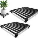 Plant Caddy with Wheels 20'' 2 Pack Metal Rolling Plant Stand Plant Dolly with Lockable Casters Aluminium Heavy Duty Pot Mover Rollers Indoor Outdoor Planter Trolley Holds up 450 Lbs Planter Black