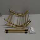 MyGift Modern Firewood Storage Rack with Brass Tone Metal U-Shape Frame, Compact Freestanding Fireplace Fire Starter Kindling Split Log Holder Elevated Wood Caddy