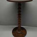 Fultyle Round Side Table, Small Drink Table for Small Spaces, Modern Accent Nightstand with Solid Wood Leg for Living Room, Bedroom, Corners, and Office (Rustic Brown)