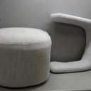 Upholstered Dining Chairs with Removable Casters Barrel Side Armchair with Rollers for Diningroom Bedroom Livingroom Reading Room, Light Grey, Pack of 1