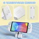 PlayVital Magic Wings Protective Case with Stand for Nintendo Switch 2 | Joycon Silicone Grips, PC Console Hard Shell, 2 Joystick Caps | Cute Animal Accessories Dockable Cover for Switch 2 - White