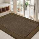BEQHAUSE Indoor Door Mat 32" x 48", Dirt Trapper Door Mats Non-Slip Entryway Rugs Washable, Resist Dirt Absorbent Welcome Mat, Low Profile Floor Mats for Front Back Door and Entryway, Brown