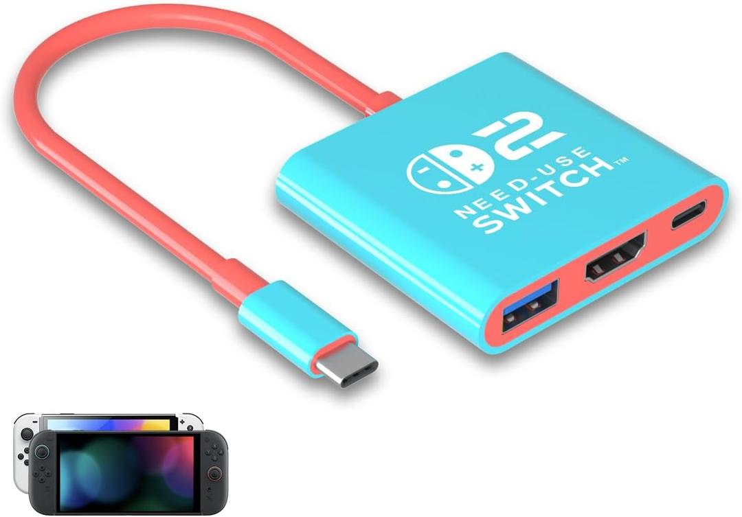 Docking Station for Nintendo Switch 1/2 and Steam Deck, Support TV Dock Mode, Portable TV HDMI Adapter Accessories for Nintendo Switch 1 and OLED and 2, USB C to HDMI 2.0 Adapter (NS Update Version)