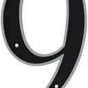 Hillman 6 in. Reflective Black Plastic Nail-On Number 9,8