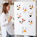 2 x Snowman Face Stickers Christmas Glass Window Sticker 105 Pieces Snowman Face Decal Stickers for Craft Xmas Party Decorations Xmas DIY Craft Christmas Wall Decals Winter Home Decorations