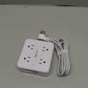 Surge Protector Power Strip - CHCORE 5Ft Braided Extension Cord with 8 Outlets with 4 USB (2 USB C) Charging Ports, Flat Plug Multi Plug Outlet Extender Charging Station for Home Office, ETL, White