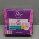 Poise Incontinence & Postpartum Pads for Bladder Leaks, 3 Drop Light Absorbency, Regular Length, 54 Count