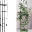 6ft Garden Obelisk Trellis for Climbing Plants-Rustproof Metal Pipe with Heavy Duty Plastic Coated, Garden Outdoor Indoor Potted Plant Support for Clematis Vine Jasmine Support （Black）