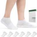 Bulinlulu Diabetic Socks for Men Women,6 Pairs Low Cut Non Binding Diabetic Socks,Ankle Seamless Socks for Men (White-Large)