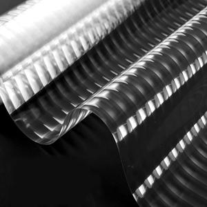 Reeded Privacy Window Film, Frosted Glass Vinyl, 3D Decorative Window Decals Non Adhesive for Bathroom, Living Room23.62inX118.11in