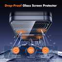 UNBREAKcable for iPhone 17 Pro Screen Protector, 3-Pack Full Coverage Tempered Glass [Military Grade Shatterproof] [9H Hardness] [Easy Installation] [Bubble Free] [99.99% HD Clear] for iPhone 17 Pro