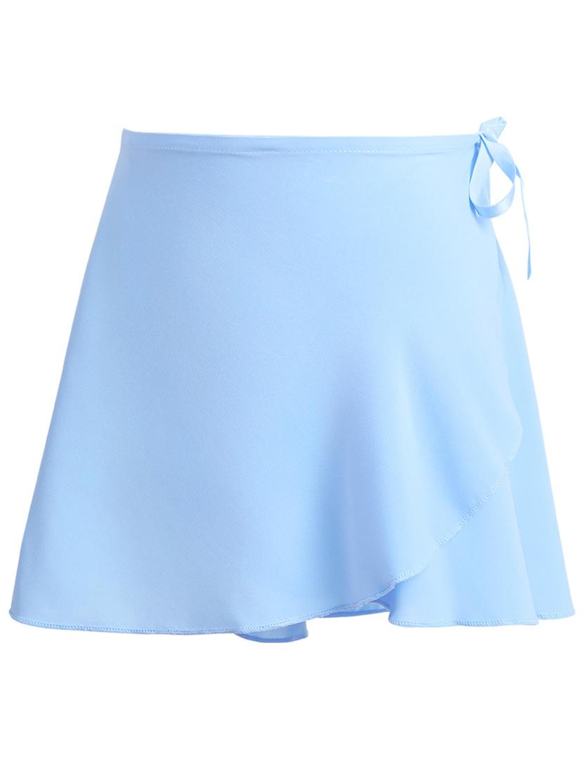 Qiyunfly Girls Blue Dance Skirt Breezy Chiffon Ballet Skirt