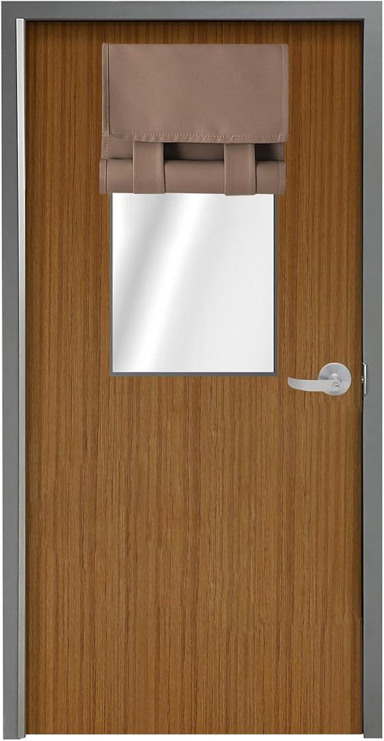 WdFour Side Door Curtains for Door Window, Room Darkening Solid Color Door Window Covering for Glass Door, Front Door Sidelight Curtain Tie up Shade 18W x 42L Inches, 1 Panel, Mocha. (18"W x 42"L (Pack of 1), Mocha)