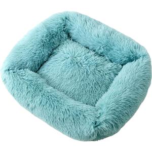 Dog Bed Furry Nest for Small Puppy Kitten Non-Slip Dog Basket Pet Bed with Thicken Cover Multicolored Couch Bed