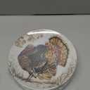 Nervure 60PCS Thanksgiving Plastic Plates - Vintage Turkey Dinnerware Set Includes 30PCS 10.25" Dinner Plate & 30PCS 7.5" Dessert Plate, Heavy duty & Reusable Plates, Perfect for Thanksgiving Party