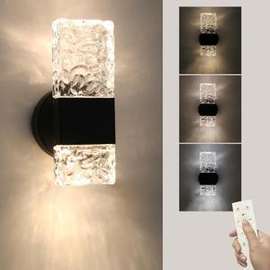 HuisMier Black Crystal Wall Sconces, Modern 3000K-6000K Dimmable LED Wall Light Fixtures with Remote, K9 Crystal Vanity Wall Lighting for Bathroom Bedroom Living Room Stairway Hallway, Hardwired HuisMier Black Crystal Wall Sconces, Modern 3000K-6000K Dimmable LED Wall Light Fixtures with Remote, K9 Crystal Vanity Wall Lighting for Bathroom Bedroom Living Room Stairway Hallway, Hardwired