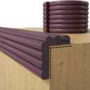 2 x Baby Proofing Wall Corner Protector,Edge Guard Corner Protector,6.56ft Thinken Soft Corner Protectors Pre-Taped Soft Rubber Foam Edge Cushion for Furniture (Brown, 6.56Ft x 5.9" W x 0.47" Th)