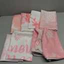 Tatuo 8 Pieces Pink Christmas Throw Pillow Covers 18 x 18 Inch Snowflake Reindeer Pillow Cases Christmas Tree Snowflake Covers Cushion Pillowcase for Sofa Bed