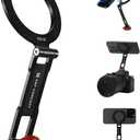 K&F CONCEPT Magnetic Metal Phone Mount with Cold Shoe Mount, Adjustable Rotatable Phone Holder Adapter Compatible with iPhone 17/16/15/14/13 Serie, Camera Monitoring, Tripods, Stabilizers