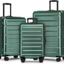 KYME Luggage Sets 3 Piece Hardshell 20"/24"/28" Suitcase with Wheels Hardside Suitcase Set with TSA Lock Large Travel Luggage Set for Men Women Green