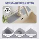 Stone Faucet Mat for Kitchen Sink, Faucet Mat Fast Drying Diatomite, Sink Splash Guard Water Absorbing Stone Tray for Sink, Counter Protector for Kitchen & Bathroom, : Gray.15.8" x 3.9"