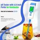 pH Meter for Water Digital pH Tester with 4.6in pH Probe Lab pH Gauge pH Reader with ATC for Canning Professional pH Temperature Test Kit for Narrow-Necked Bottle Solution Kombucha and Home Brewing